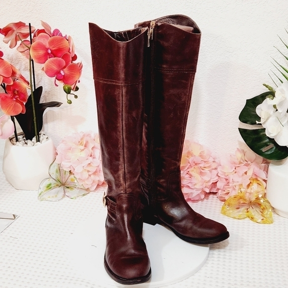 VINCE Camuto Pryna Embossed Brown High Boot Size 6M - Picture 10 of 14